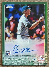 2015 Topps Chrome Autograph Green Refractor /99 Bryan Mitchell #AR-BM Yankees RC