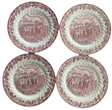 Myott Country Life England Geschirr Speiseteller Teller Staffordshire Ware Rot