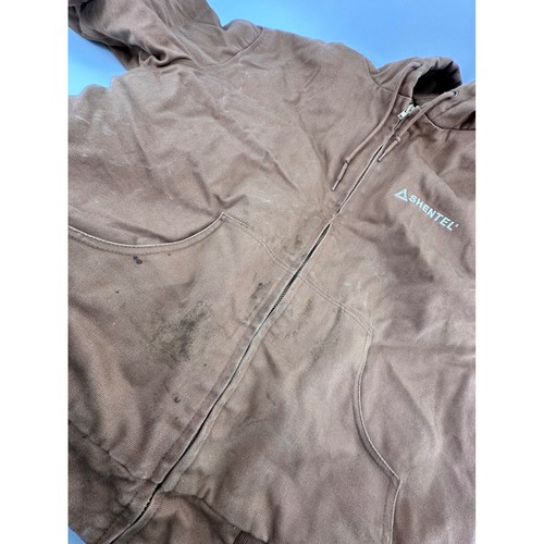 CornerStone Port Authority Brown Quilted Lined Hooded Work Jacket XL SHENTEL - Picture 10 of 13