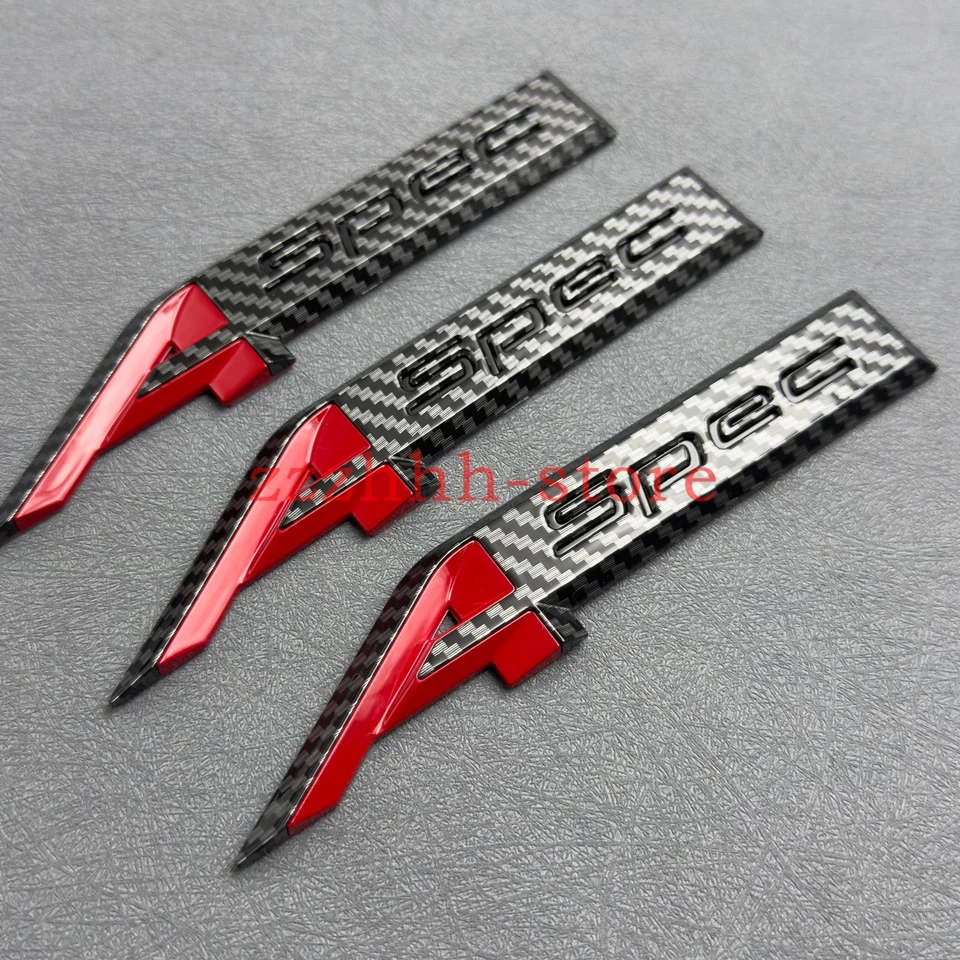 3x For Acura A Spec Aspec Sport Car Emblem Badge Sticker Replace Carbon Fiber - Imagem 2 de 4