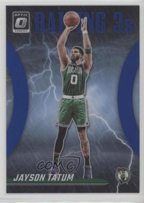 2023-24 Panini Donruss Optic Raining 3s Blue Prizm 44/49 Jayson Tatum #18 z6j
