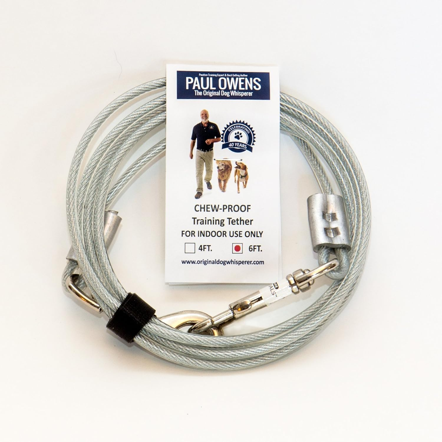 Paul Owens, The Original Dog Whisperer 6 Ft. Chew-Proof Training Tether for Dogs
