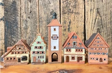 Ceramic house Christmas village Ceramic Mini houses set Rothenburg Germany