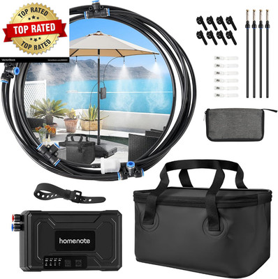 Portable Misting System 12000Mah Pump | 20L Water Bucket Misting Hose 4 Brass No