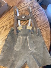 Boys Lederhosen Vintage Bavarian Short Suede Oktoberfest Authentic Leather