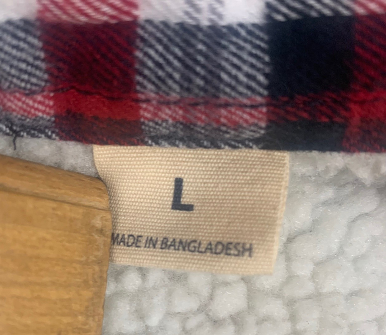 Red Head Brand Co Sherpa Lined Flannel Shirt Jacket Large Red Gray Plaid thumbnail 5