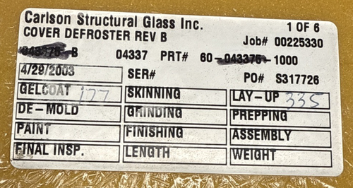 NFI Defroster Cover Door SCRATCHED 29-3/16" x 21-7/8" Bus Van Cabinet Door - Picture 4 of 9