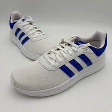 New Adidas Lite Racer 4.0 Men Size 9.5 10 White Lucid Blue Running Shoes JI4949