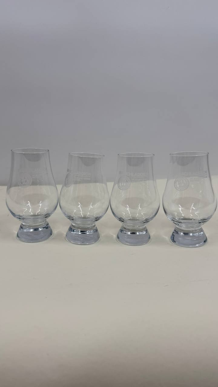 Set of 4 Bruichladdich Whisky Tasting Glasses Glencairn Style Etched Scotch Bar-image