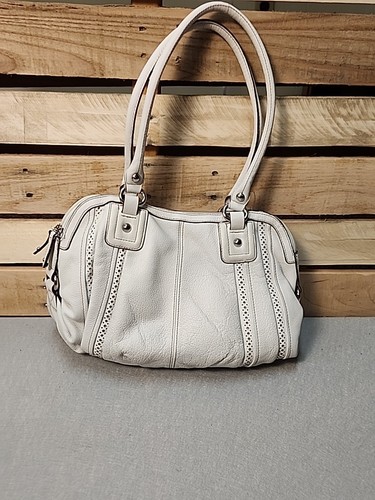 Vintage Tignanello White Leather Shoulder Bag Purse Handbag - Picture 3 of 8