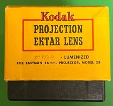 Rare Eastman Kodak Ektar 2"/ 50mm F1.5 16mm Projector Lens Barrel 52.5mm NOS MIB
