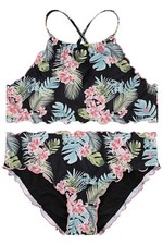 Hurley Kid's Girl 2-Piece Halter Bikini Black
