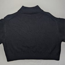 Wilfred Free Aritzia Black 100 Wool Cropped Mock Neck Pullover Sweater Large L