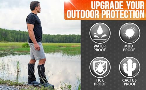Waterproof Adjustable Leg Gaiters: for Hiking in Mud, Sand, and Snow - - Picture 4 of 7