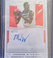 Panini 2017-18 National Treasures Andrew Wiggins Auto /49 Timberwolves