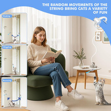 Interactive Cat Toys Indoor Cats Automatic Electric Flying Bird Feather Wand