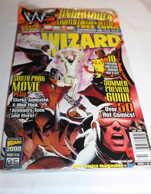 SEALED Wizard Comic Magazine 95 1999 Alex Ross X-Men Cover promo cards Wolverine
