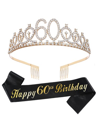 1 juego de corona de tiara de estrás de cristal brillante y faja a juego para fiesta de cumpleaños - Imagen 17 de 19