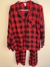 Wondershop Target Women s Pajamas Set Buffalo Plaid 1X Red Black Cotton Flannel