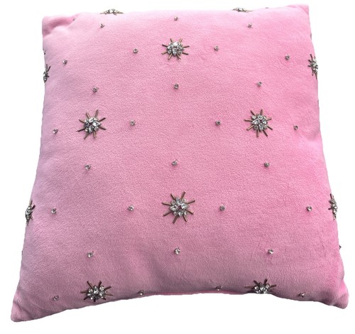 Juicy Couture Baby Pink Rhinestone 13 X 13 Throw Pillow - Picture 1 of 4