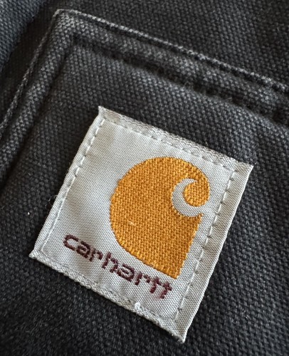 Carhartt Boys Hooded Jacket Black Heavy Canvas Full Zip Workwear Youth Small 7-8 - Picture 4 of 8