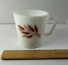Vintage Pyrex Mug Autumn Harvest Wheat D Handle Milk glass