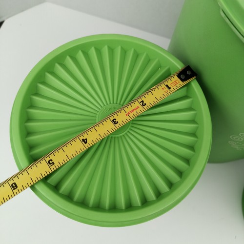Vintage Tupperware Green Canister Nesting Set of 3 with Lids - Picture 5 of 24