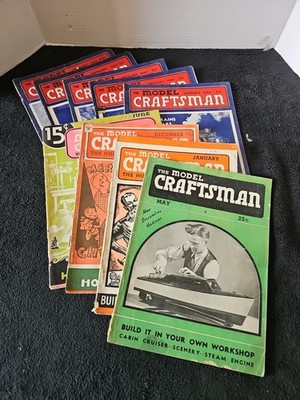 Vintage Lot Of 9 From 1933 To 1944 The Model Craftsman Magazines.
