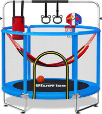 55IN 6FT Toddler Trampoline for Kids Indoor Outdoor Play for Kids Trampoline Bas