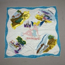 Vtg Fantasyland Walt Disney Productions Silk Scarf Tinkerbell Tomorrowland 29  