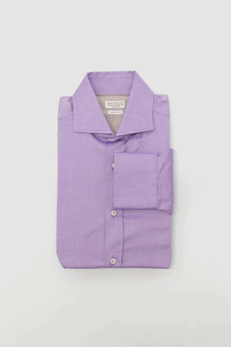Chemise Habillée Slim Brunello Cucinelli - Col Et Poignets Contrastés - Taille M