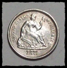 1871-S SEATED LIBERTY HALF DIME Better Date Sharp AU+ #14D72 .90 Fine Silver