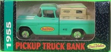  1993 ERTL 1/25 Scale Diecast 1955 Pickup Truck Chevy Bank Coin True Value 12  