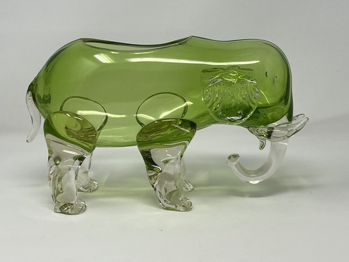 Loetz Glass Crystal Elephant Vase Antique 1920's Czech Green Blown Glass Rare - Picture 2 of 24