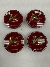Work Wheels Vs Redgold Big Base Center Cap Set Of 4 Genuine Vs-xx Ship Now