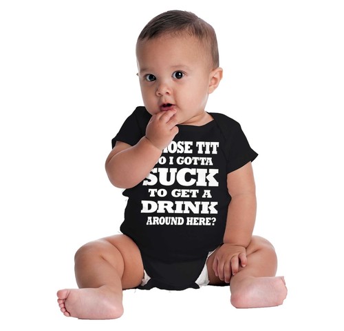 Get A Drink Funny Breatsfeeding Shower Gift Baby Boys Infant Romper Newborn - Picture 6 of 18