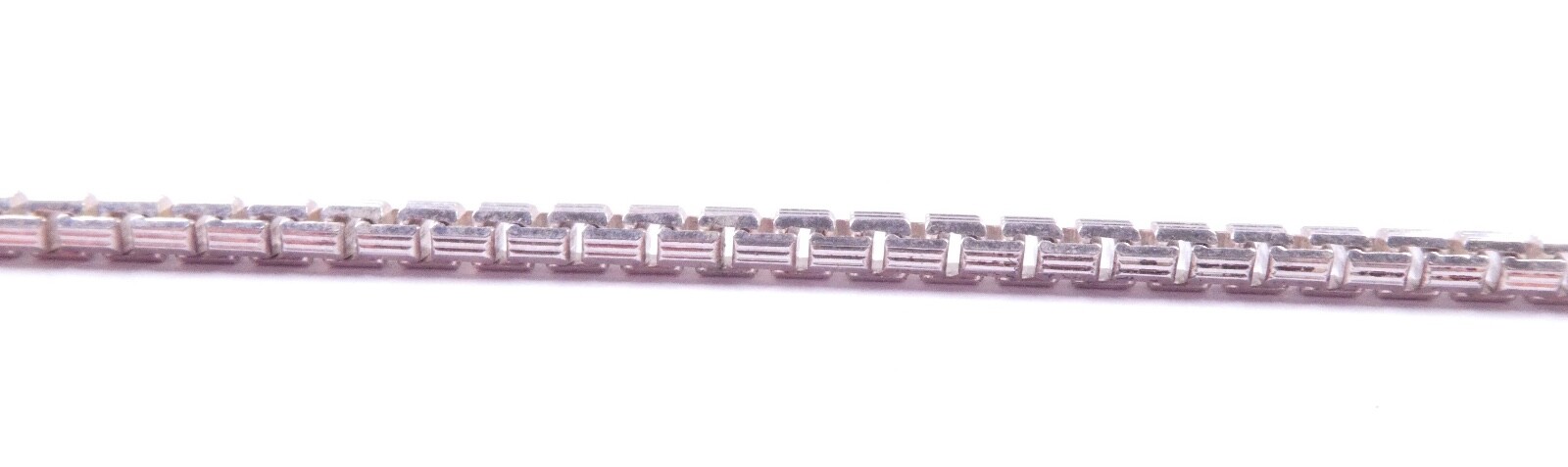 Bracelet Unisex Rounded Box Link Stripe Patterned… - image 2