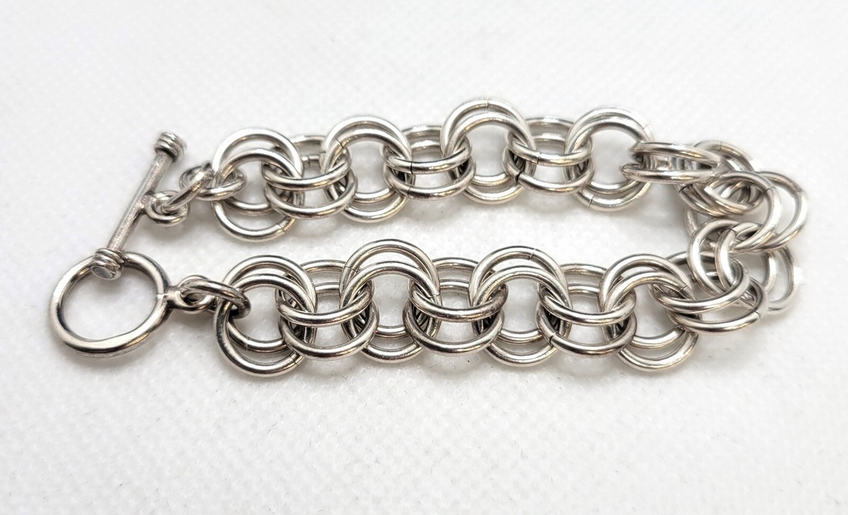 アクセサリー Vintage Silver Toggle Chain Bracelet 925