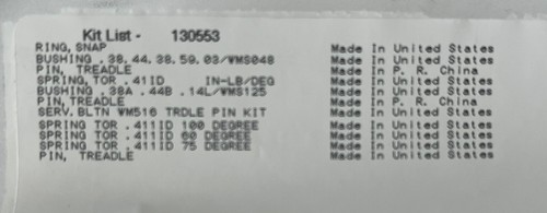 Volvo commercial sanitation/garbage truck universal treadle pin kit 1092997 - Imagen 2 de 3