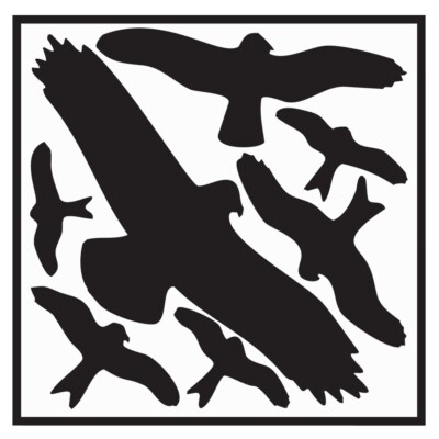 Aufkleber L290xB320 mm Vogelschutzset, Vogelsymbole Folie selbstklebend