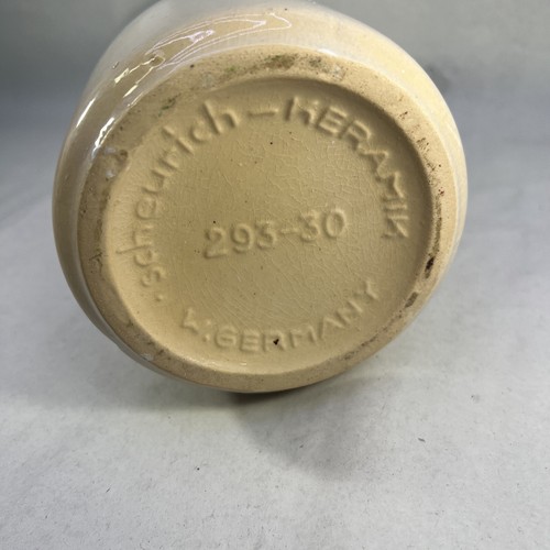 Jarrón vintage de Alemania Occidental Scheurich Keramik 293-30 flor crema y marrón. #R6 - Imagen 5 de 6