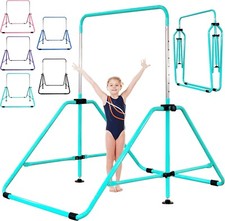 Upgrade Foldable Gymnastic Bar with Mat for Kids Ages 3-12, 200 lbs Weight Ca...