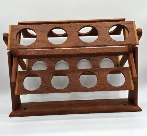 ESA Design Danish Wall Mount Teak Ferris Wheel Spice Rack NO SPICE BOTTLES - 第 8/18 張圖片