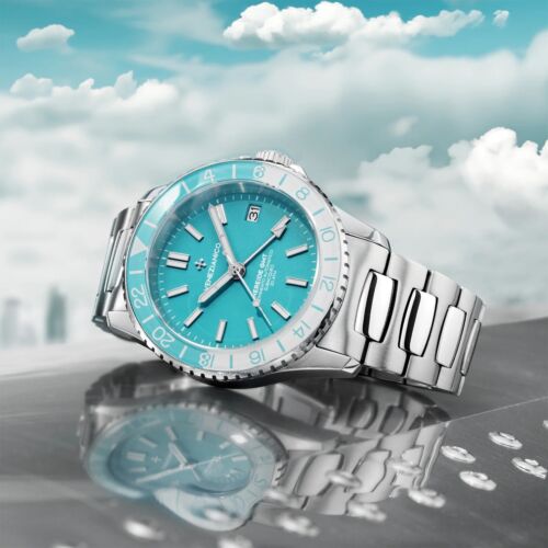Orologio subacqueo VENEZIANICO NEREIDE GMT Cielo 3521505C automatico quadrante blu chiaro - Foto 2 di 8