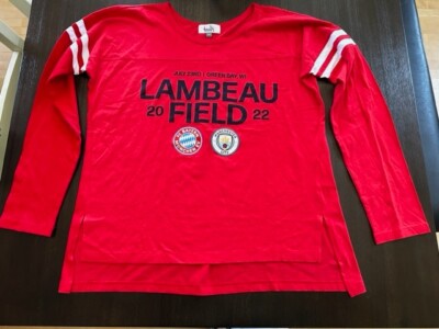 Bayern Munchen vs Manchester City 2022 Lambeau Field LS Red T-Shirt Sz M Alyssa