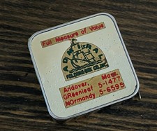 Vintage Mini 64? Tape Measure Admiral Folding Co. Andover Green leaf Normandy