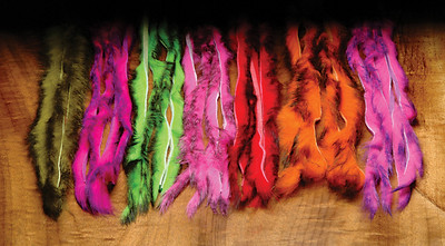 TWO TONED Rabbit Strips Hareline U.S.A. 4 x 30 cm 12 Farben zweifarbiger Hase