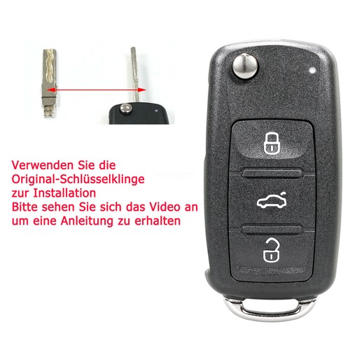 3 Tasten Ersatz Klappschlüssel Gehäuse + Werkzeug für VW Skoda Seat Polo Golf - Bild 3 von 14