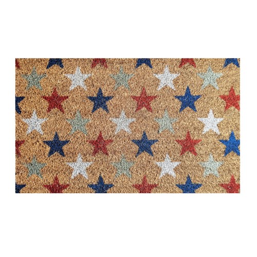 NINAMAR Patriotic Door Mat - USA Americana Decor - Natural Coir - 29.5 x 17.5 in - Picture 1 of 6