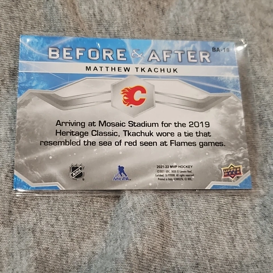 2021-22 Upper Deck MVP Before and After #BA16 Matthew Tkachuk! *PWE* - Image 2 of 2